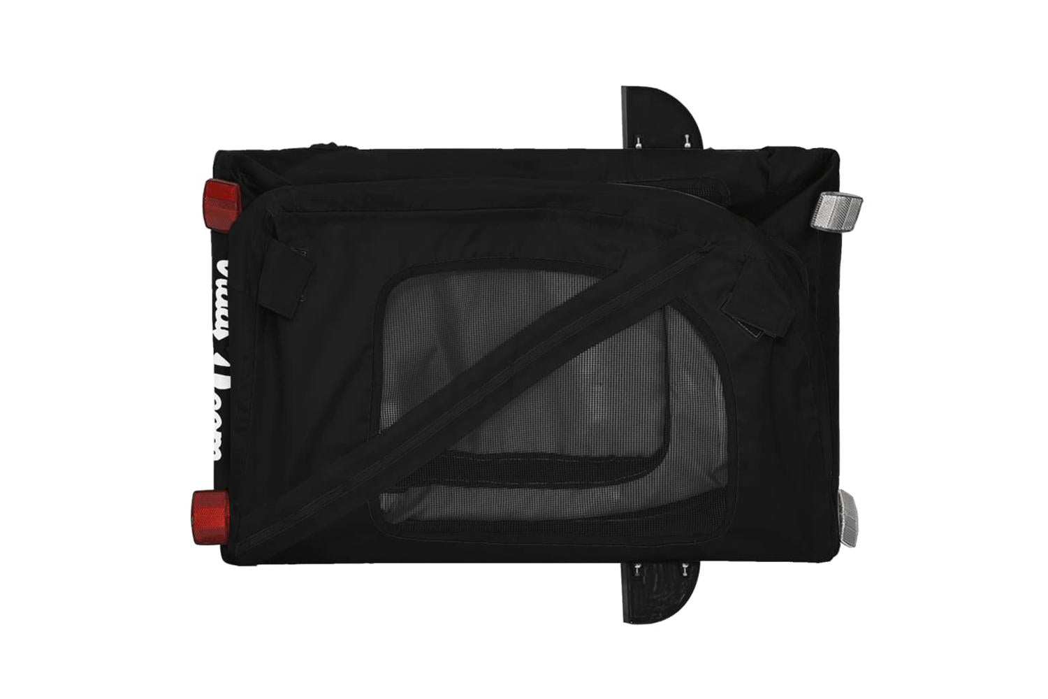 Vidaxl Pet Bike Trailer Black Oxford Fabric And Iron-9
