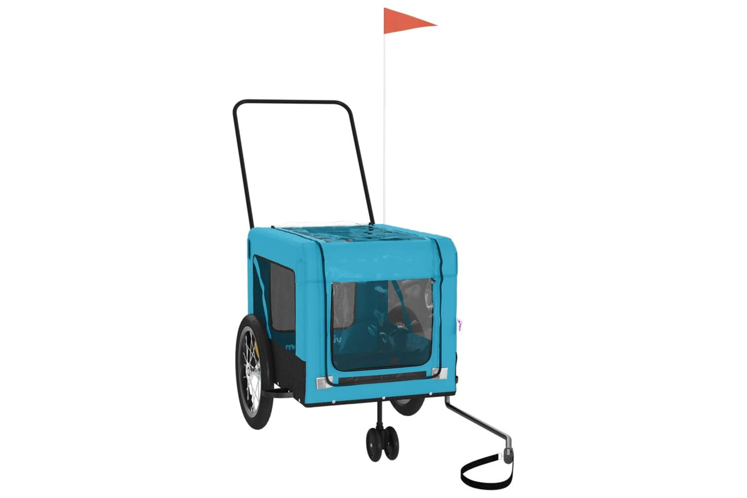 Vidaxl Pet Bike Trailer Blue And Black Oxford Fabric And Iron-2