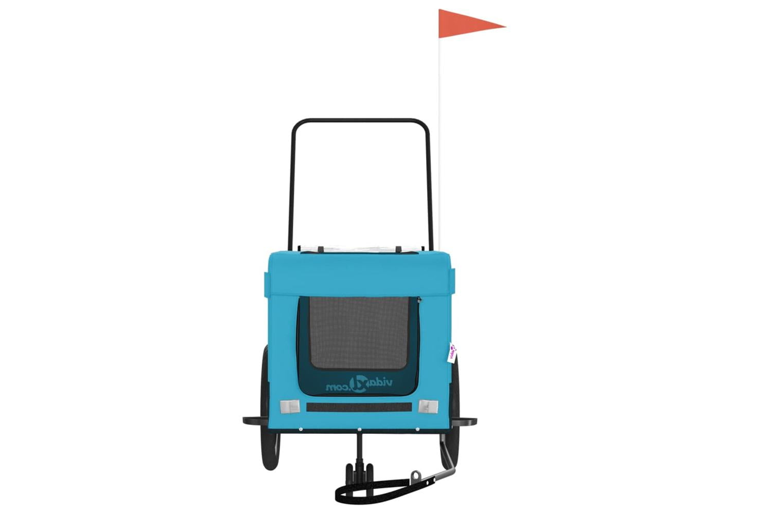 Vidaxl Pet Bike Trailer Blue And Black Oxford Fabric And Iron-5