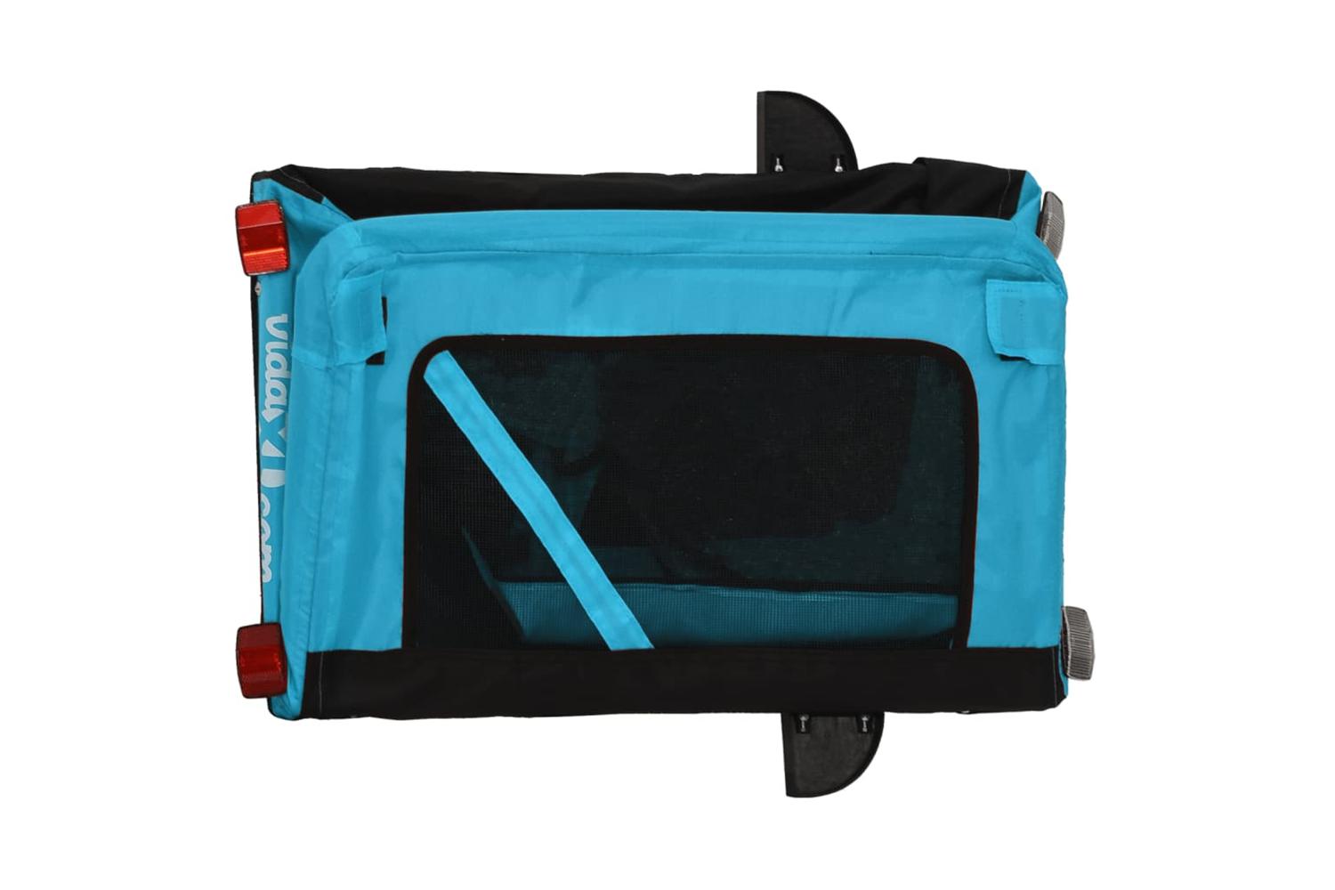 Vidaxl Pet Bike Trailer Blue And Black Oxford Fabric And Iron-10