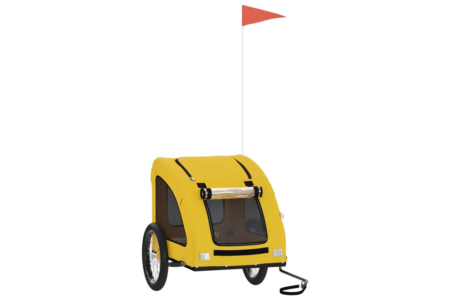 Vidaxl Pet Bike Trailer Yellow Oxford Fabric And Iron-2