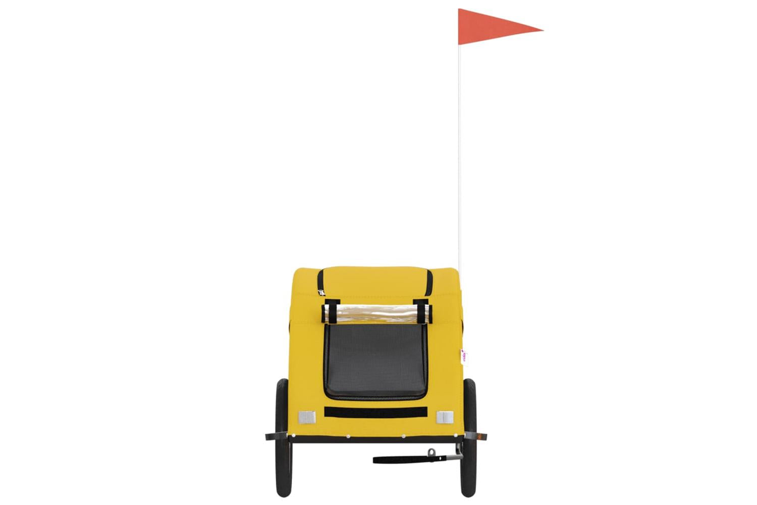 Vidaxl Pet Bike Trailer Yellow Oxford Fabric And Iron-4
