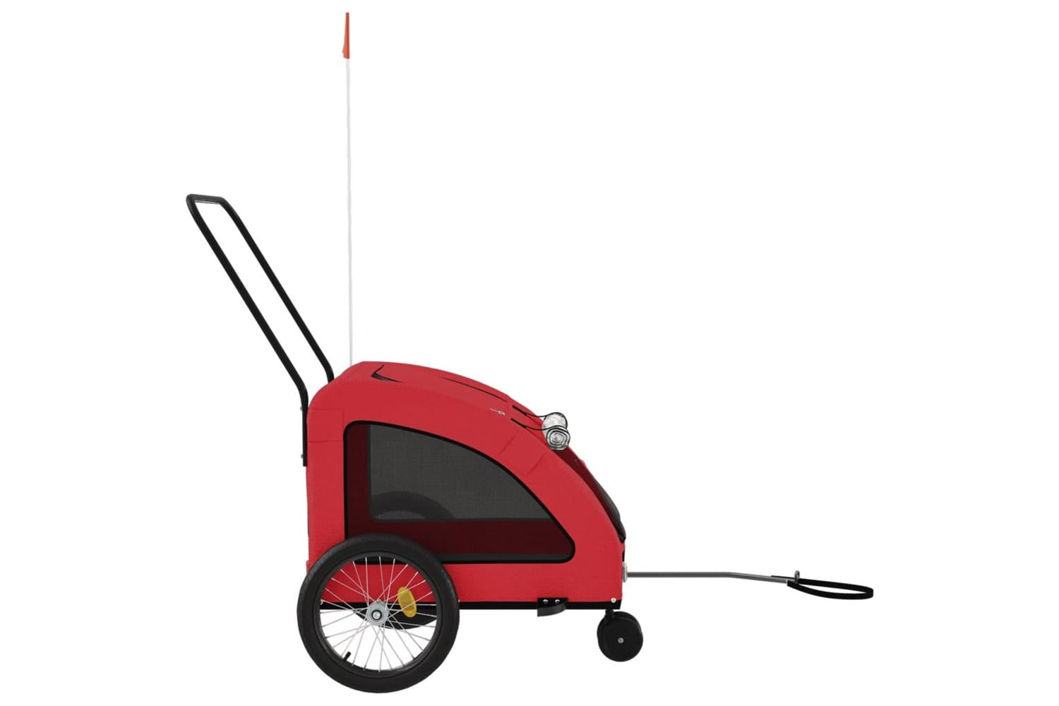 Vidaxl Pet Bike Trailer Red Oxford Fabric And Iron-6