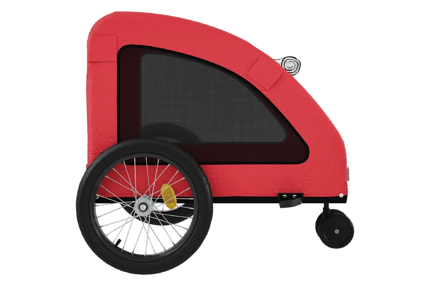 Vidaxl Pet Bike Trailer Red Oxford Fabric And Iron-7