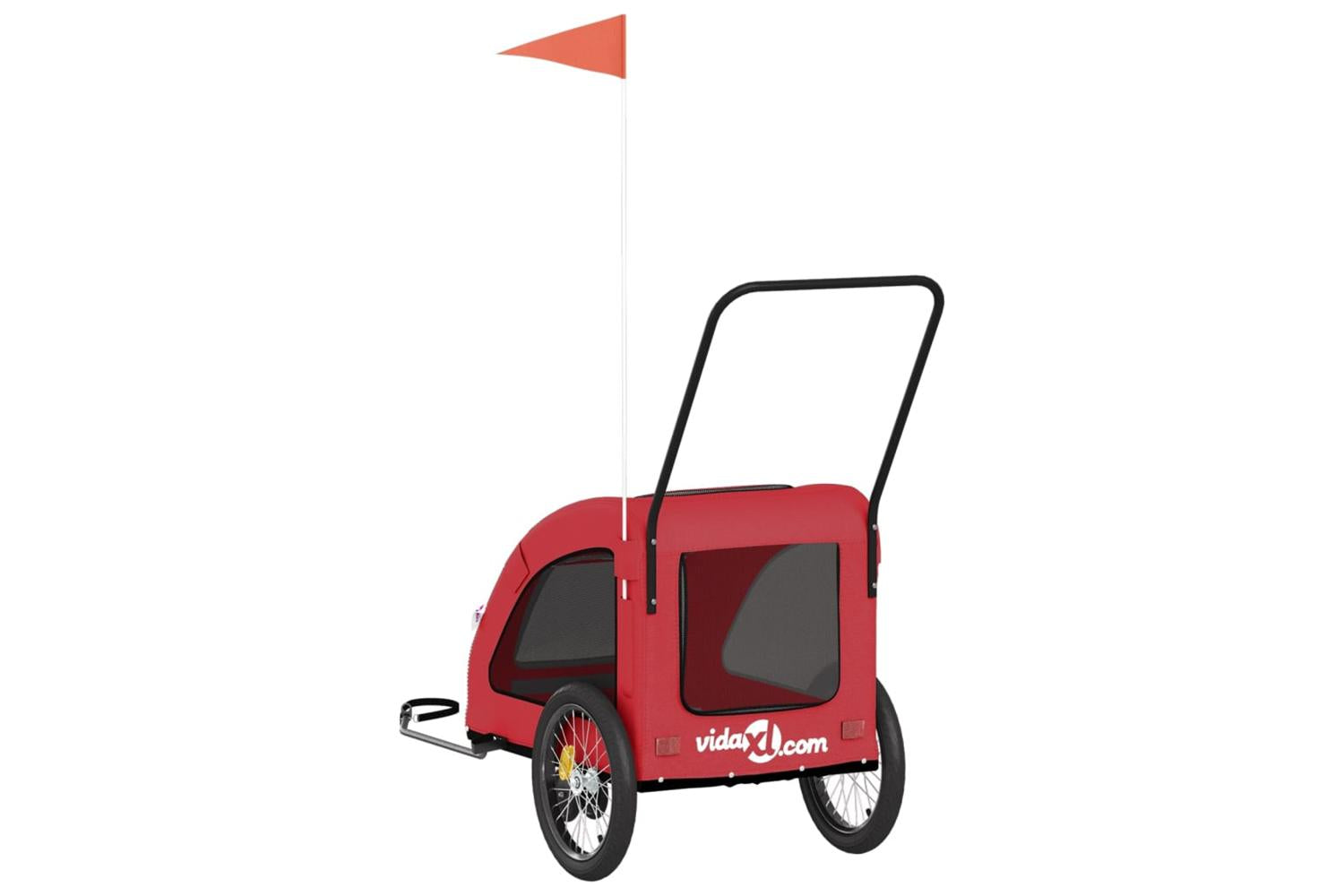 Vidaxl Pet Bike Trailer Red Oxford Fabric And Iron-8