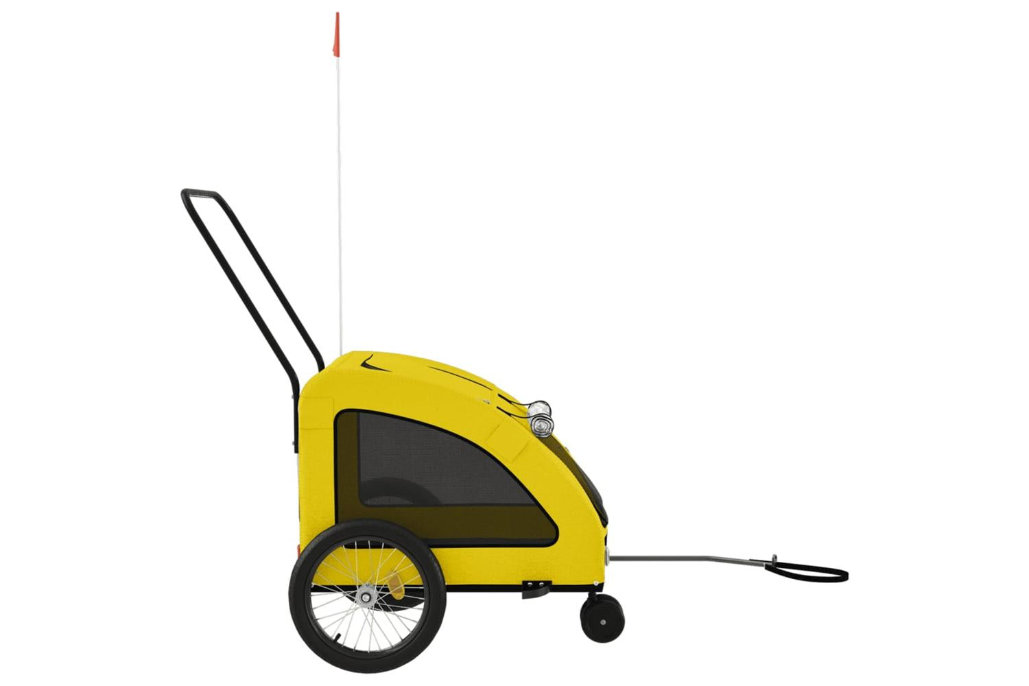 Vidaxl Pet Bike Trailer Yellow Oxford Fabric And Iron-6