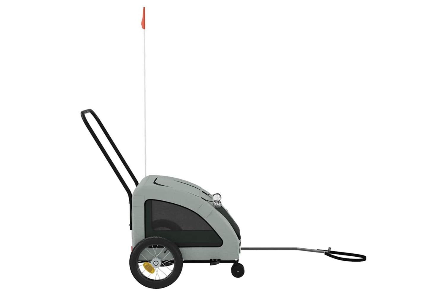 Vidaxl Pet Bike Trailer Grey Oxford Fabric And Iron-6