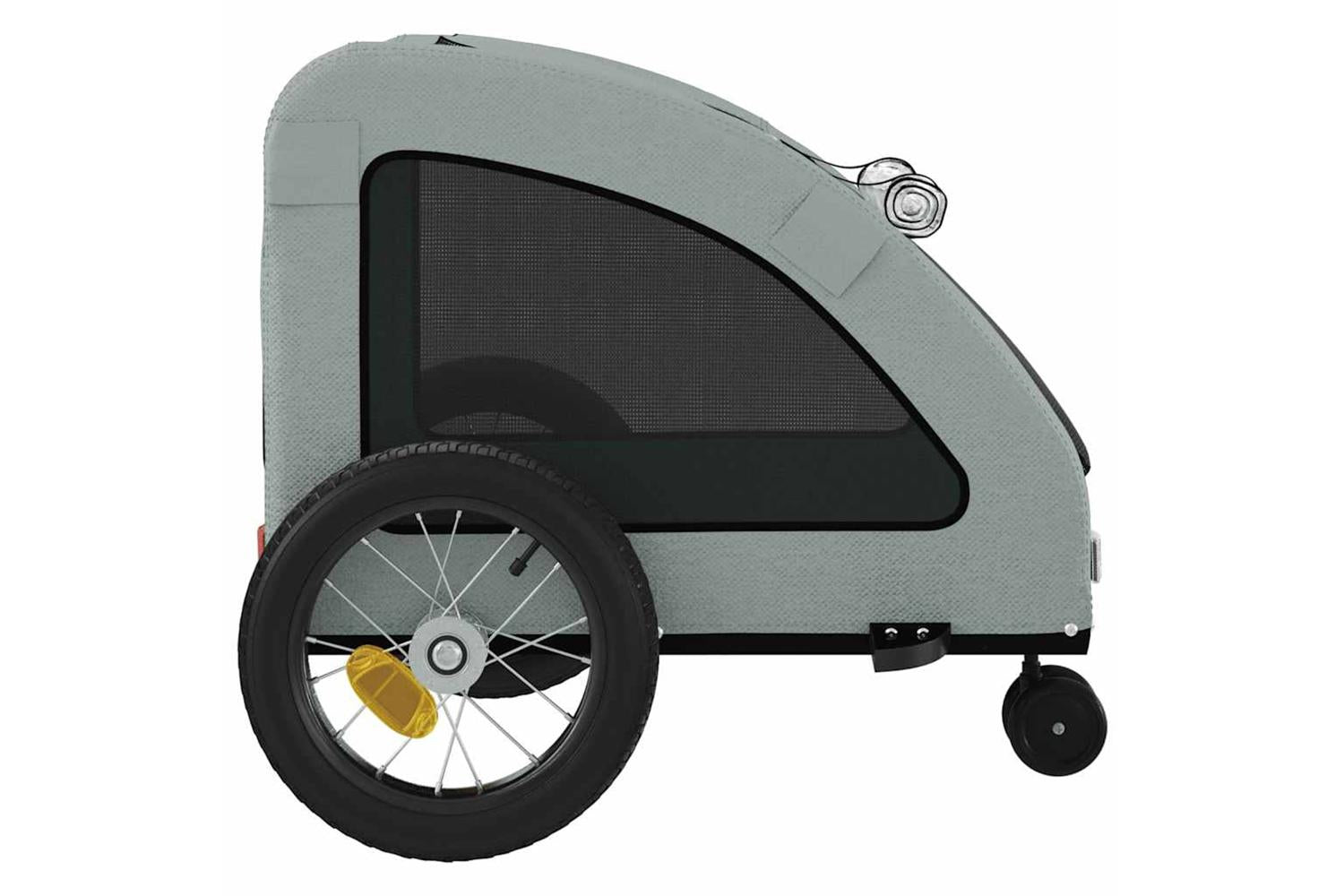 Vidaxl Pet Bike Trailer Grey Oxford Fabric And Iron-7