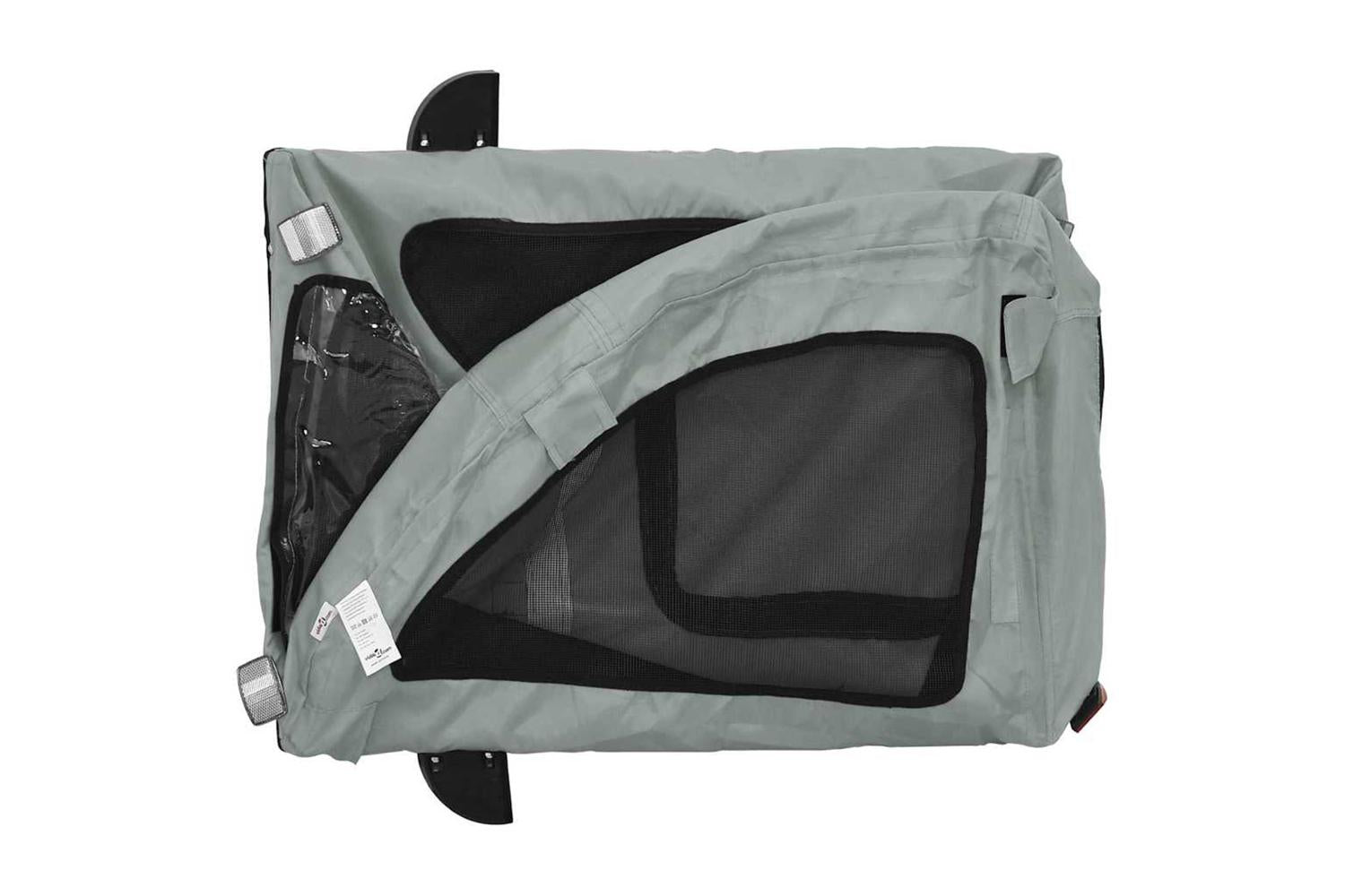 Vidaxl Pet Bike Trailer Grey Oxford Fabric And Iron-9