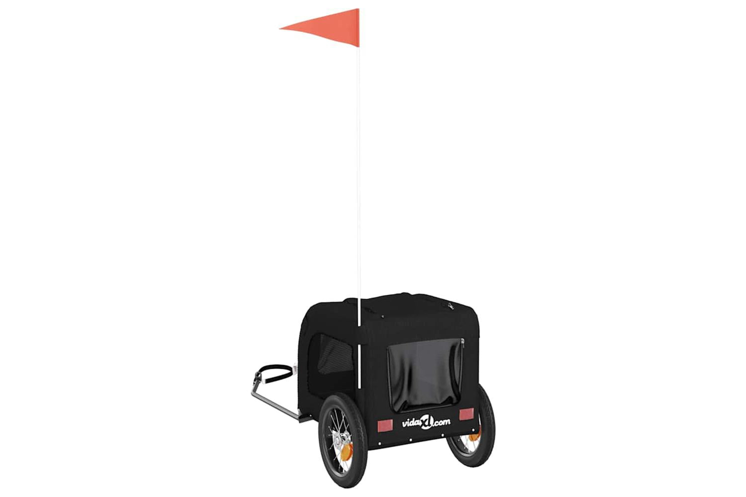 Vidaxl Pet Bike Trailer Black Oxford Fabric And Iron-8
