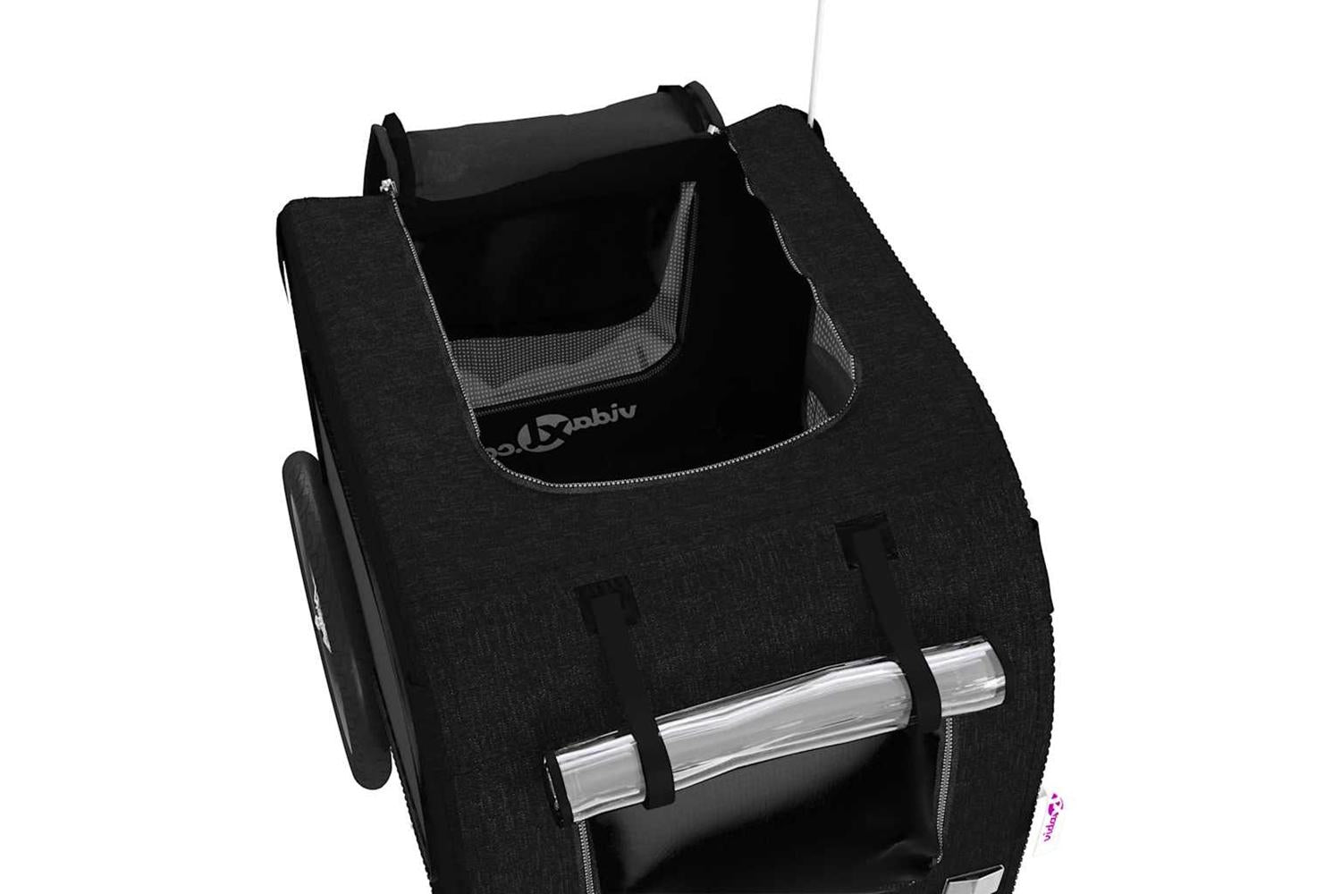 Vidaxl Pet Bike Trailer Black Oxford Fabric And Iron-10