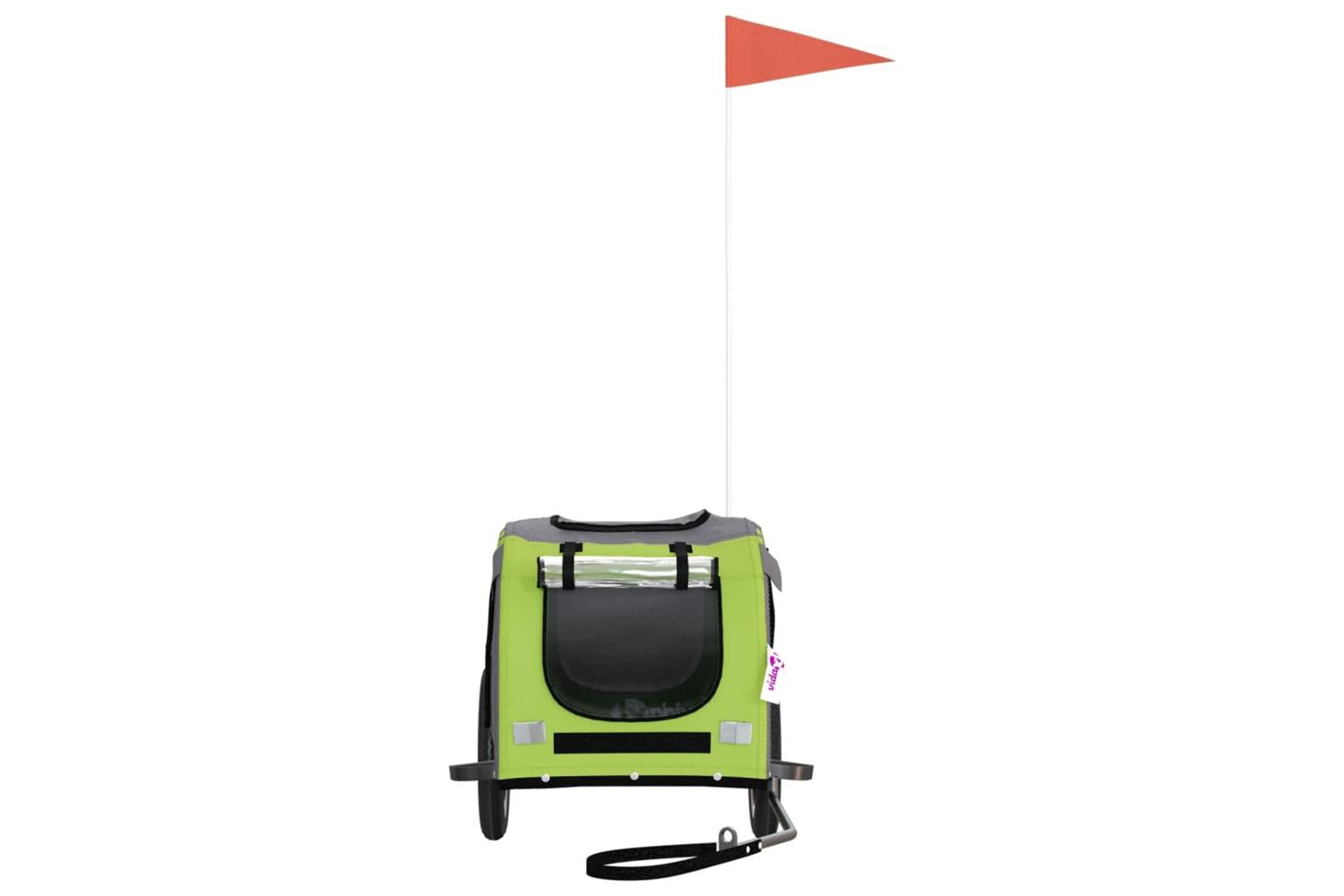 Vidaxl Pet Bike Trailer Green And Grey Oxford Fabric And Iron-4