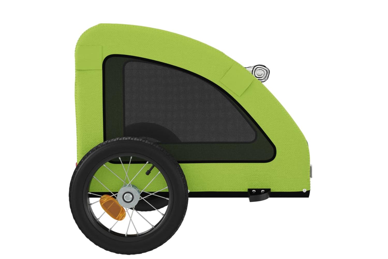 Vidaxl Pet Bike Trailer Green Oxford Fabric And Iron-7