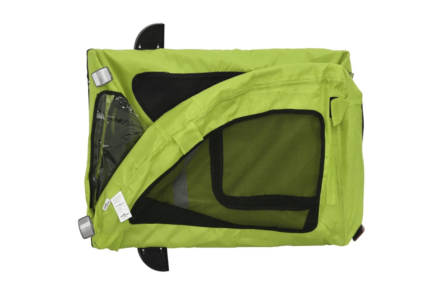 Vidaxl Pet Bike Trailer Green Oxford Fabric And Iron-9