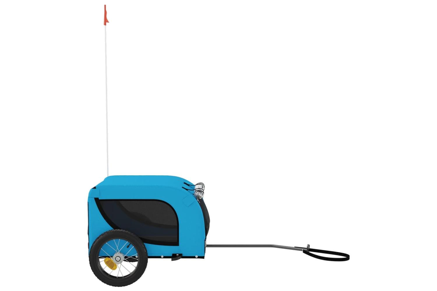 Vidaxl Pet Bike Trailer Blue And Black Oxford Fabric And Iron-5