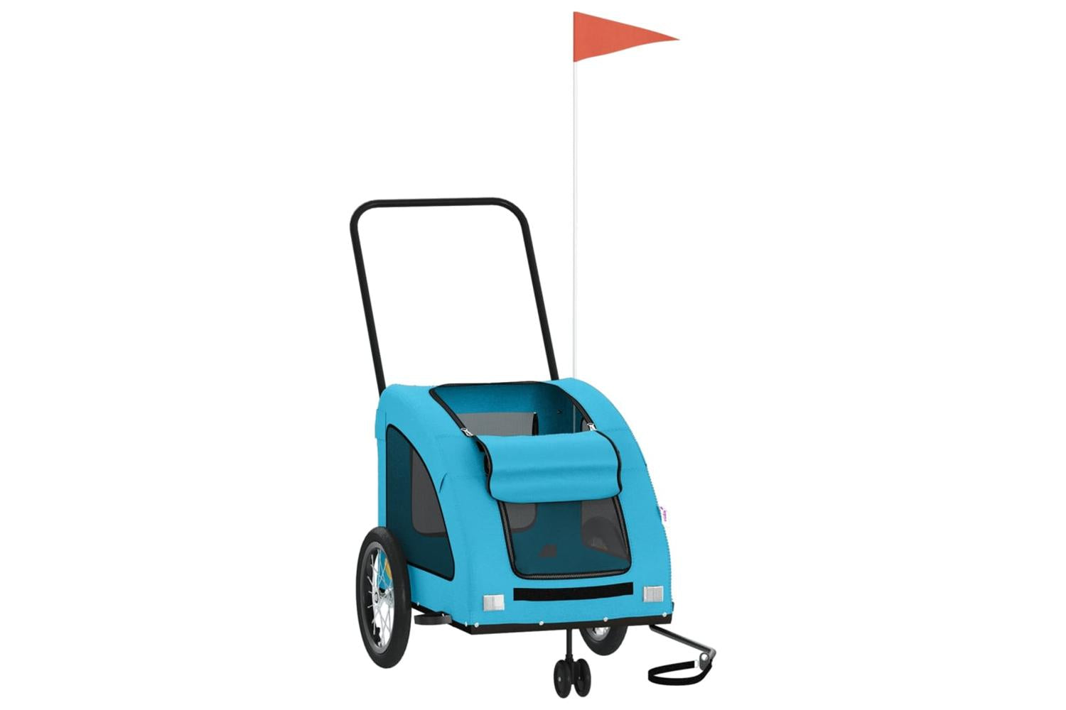 Vidaxl Pet Bike Trailer Blue Oxford Fabric And Iron-3