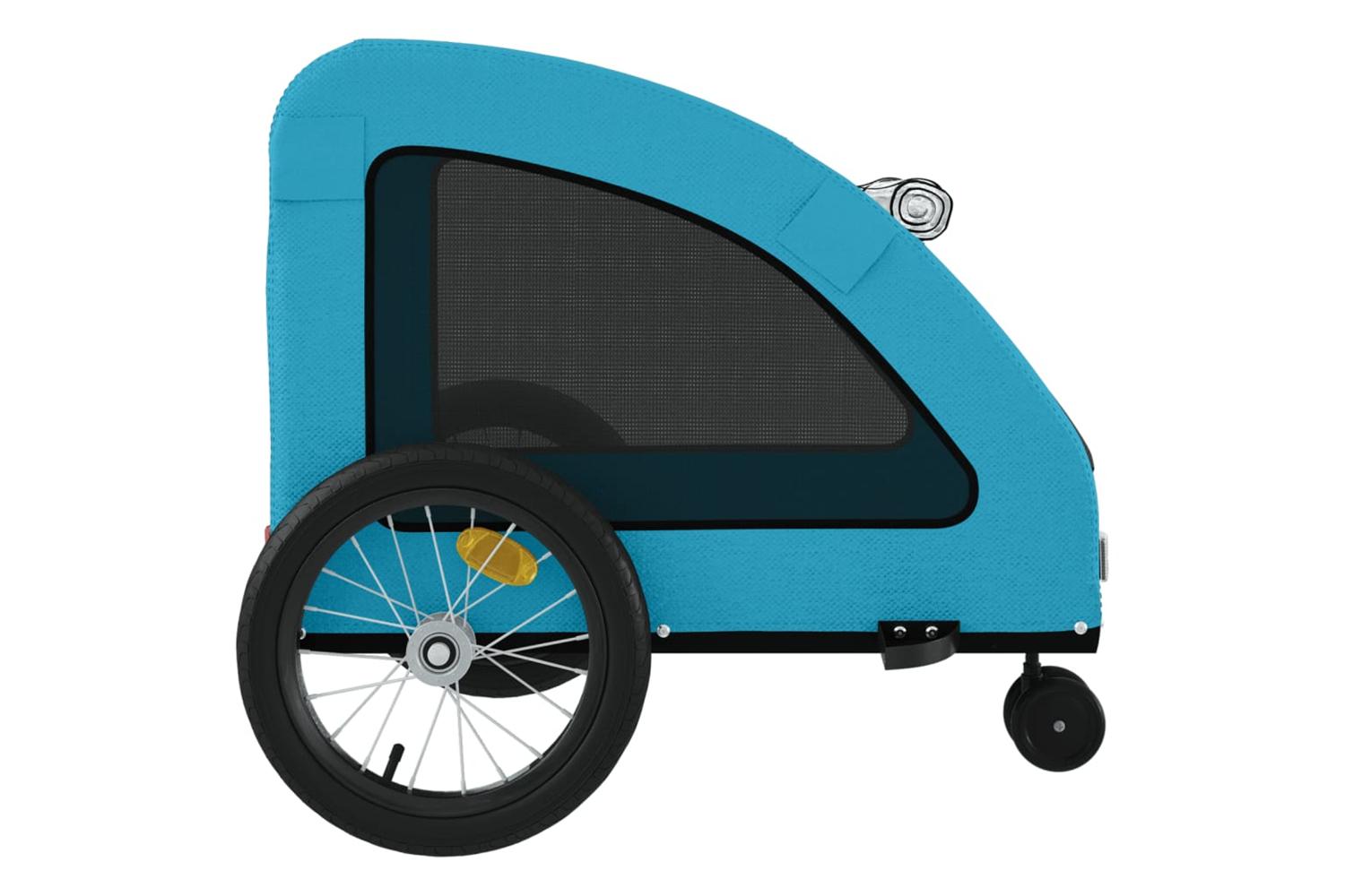 Vidaxl Pet Bike Trailer Blue Oxford Fabric And Iron-7