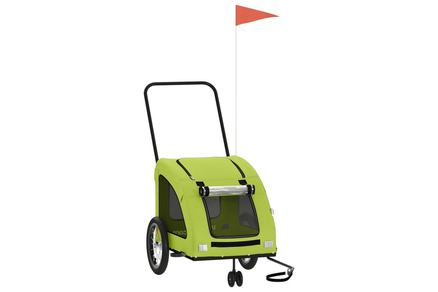 Vidaxl Pet Bike Trailer Green Oxford Fabric And Iron-2