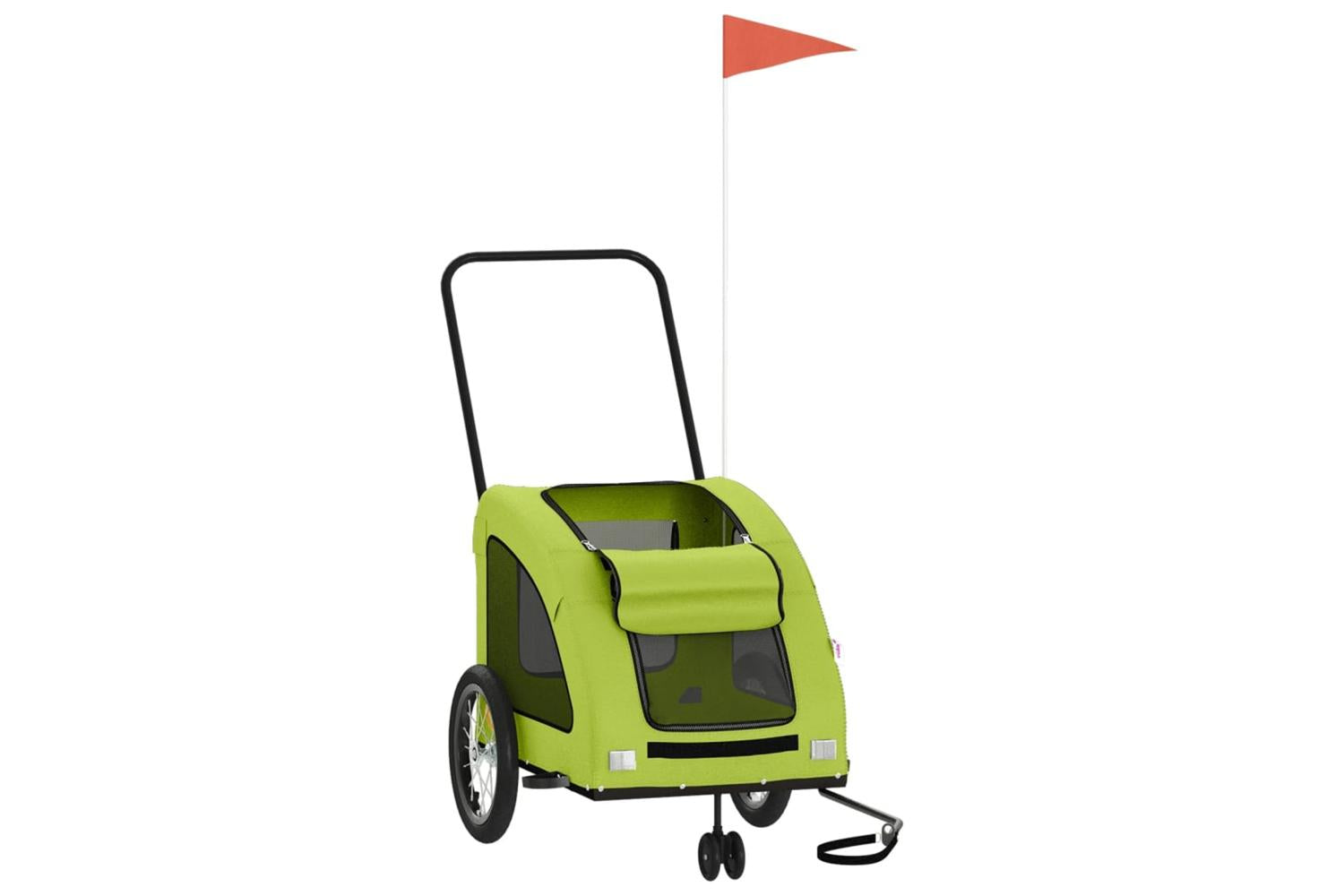 Vidaxl Pet Bike Trailer Green Oxford Fabric And Iron-3
