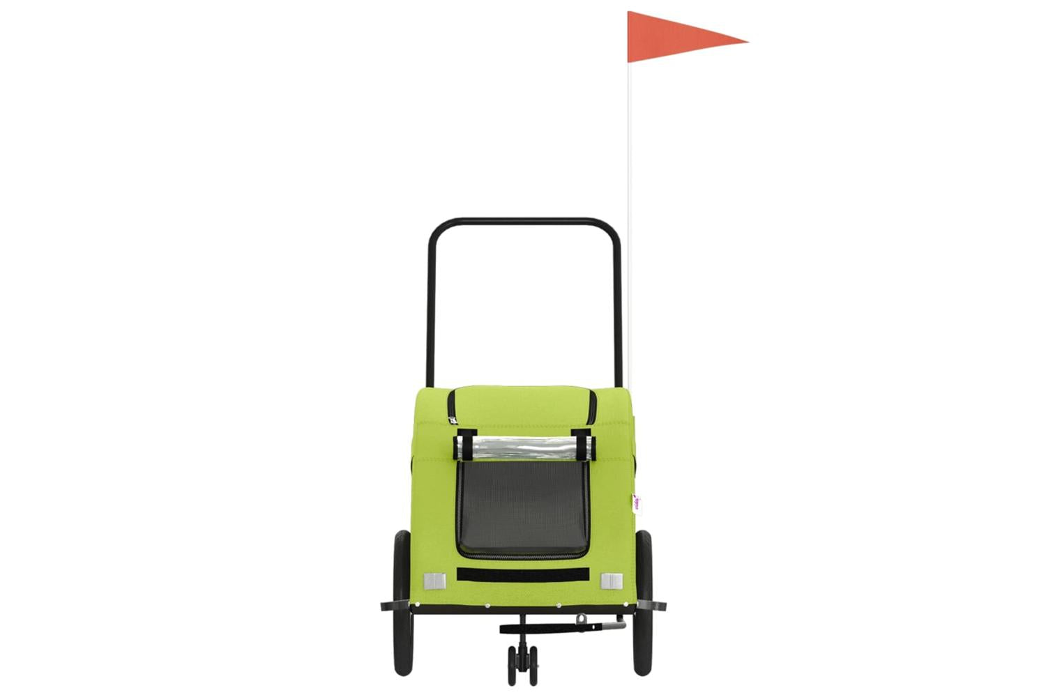 Vidaxl Pet Bike Trailer Green Oxford Fabric And Iron-4