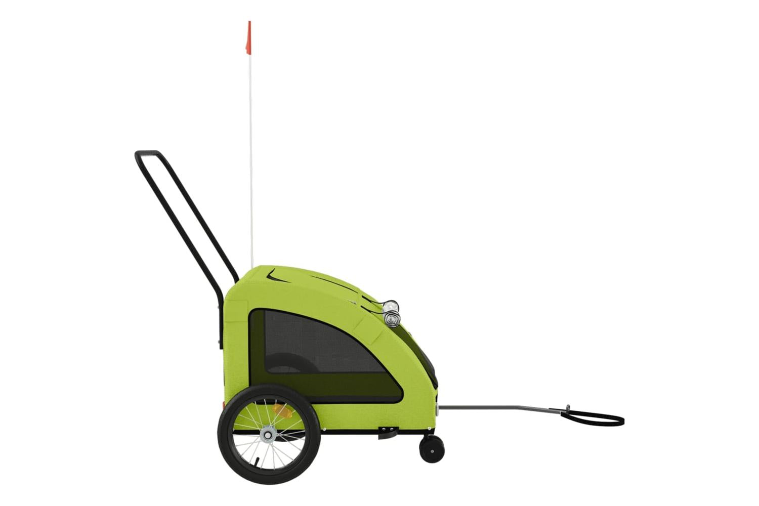 Vidaxl Pet Bike Trailer Green Oxford Fabric And Iron-6