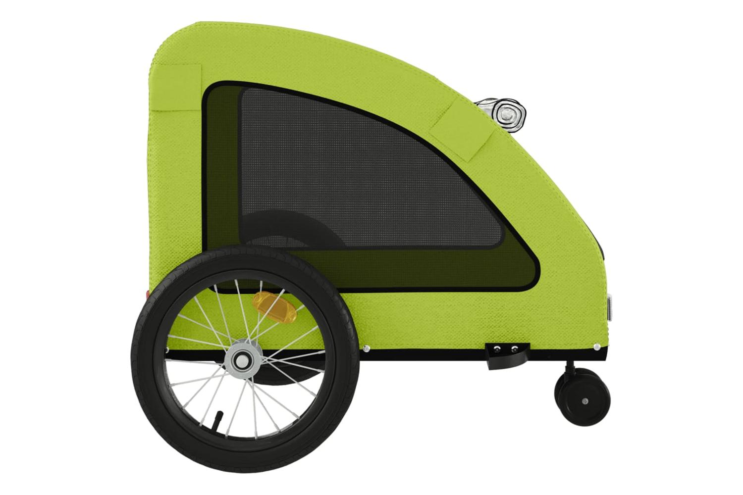 Vidaxl Pet Bike Trailer Green Oxford Fabric And Iron-7