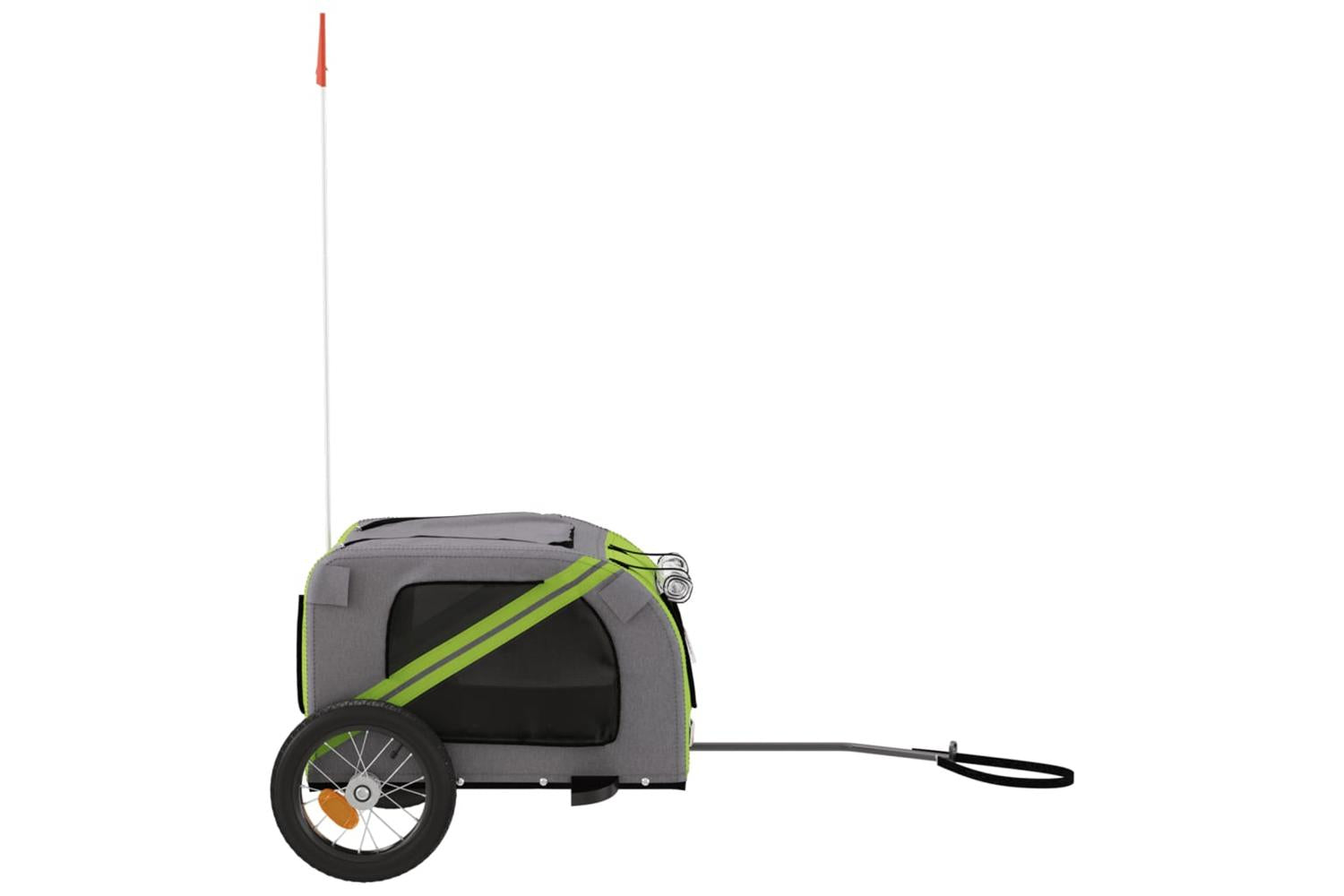 Vidaxl Pet Bike Trailer Green And Grey Oxford Fabric And Iron-6