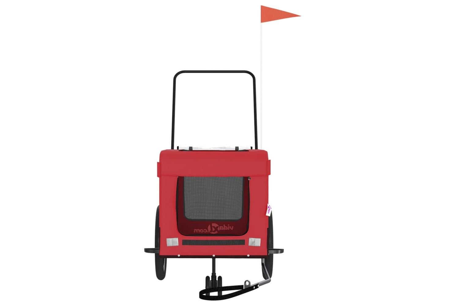 Vidaxl Pet Bike Trailer Red And Black Oxford Fabric And Iron-5