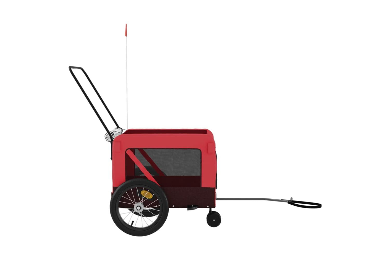 Vidaxl Pet Bike Trailer Red And Black Oxford Fabric And Iron-7