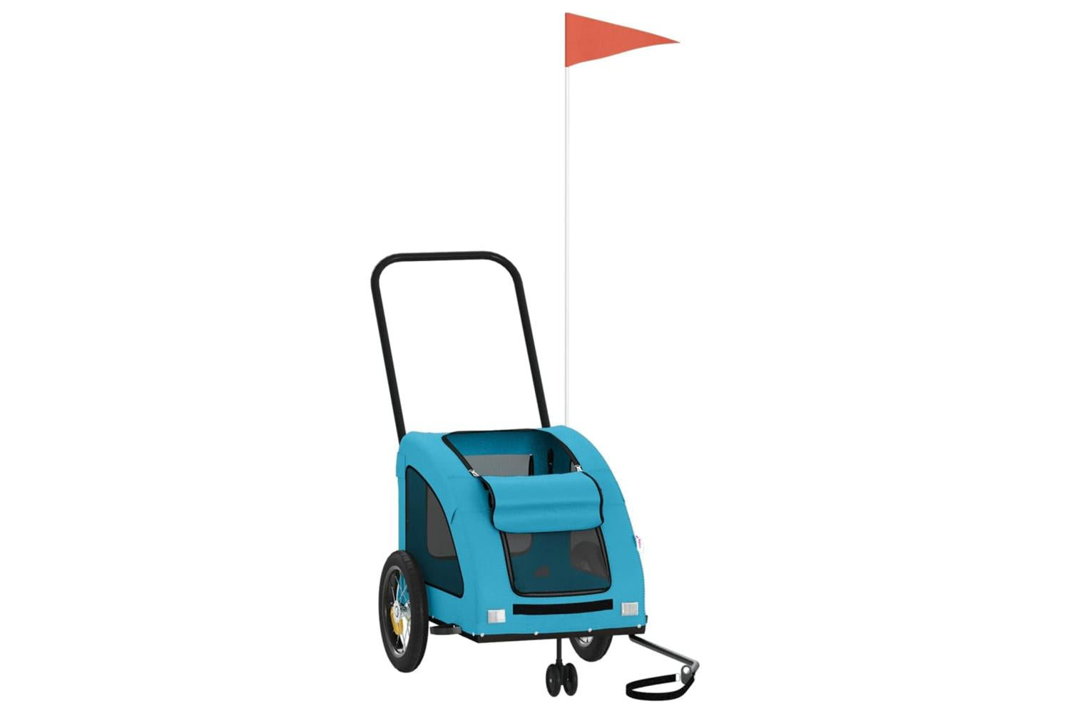 Vidaxl Pet Bike Trailer Blue Oxford Fabric And Iron-3