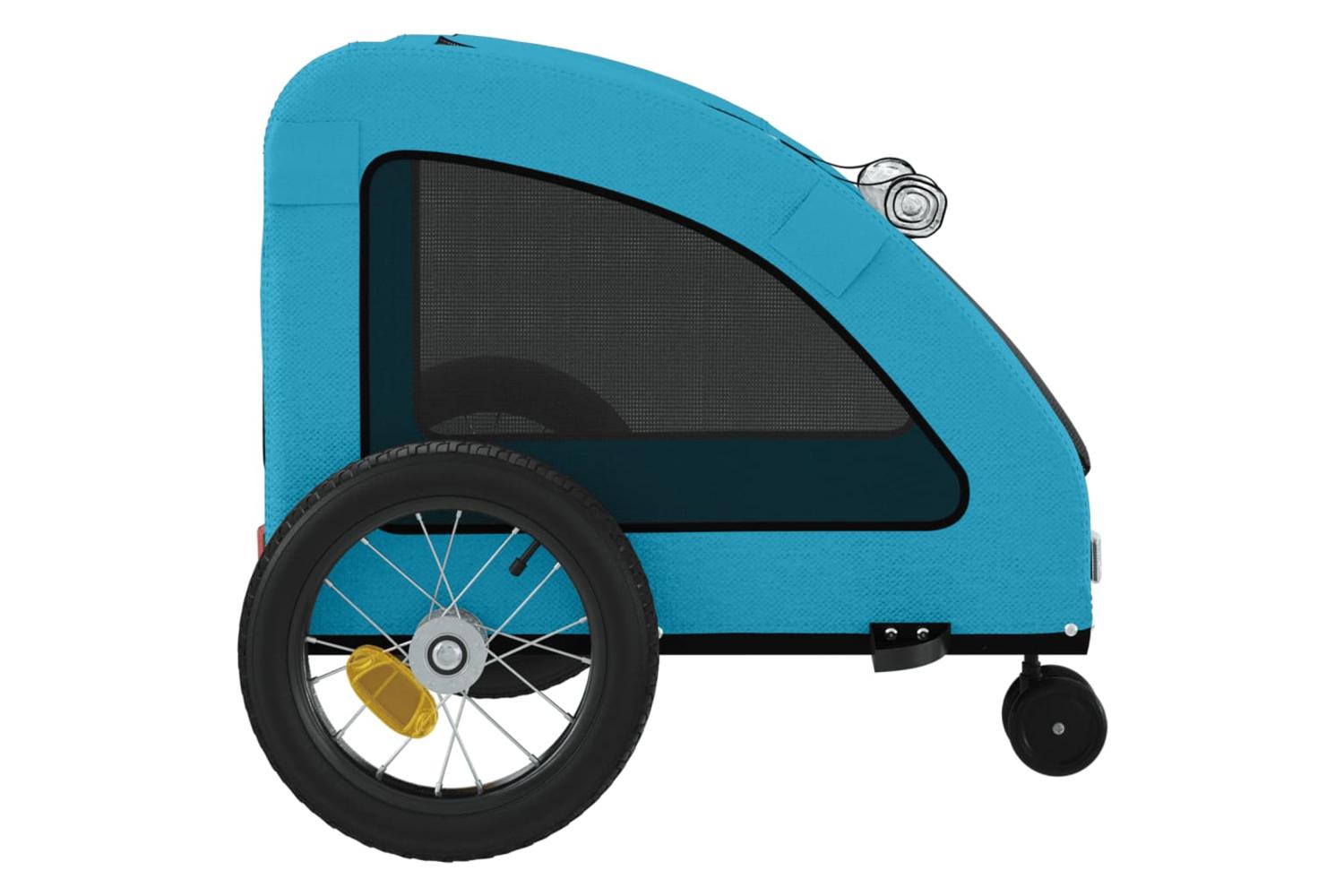 Vidaxl Pet Bike Trailer Blue Oxford Fabric And Iron-7