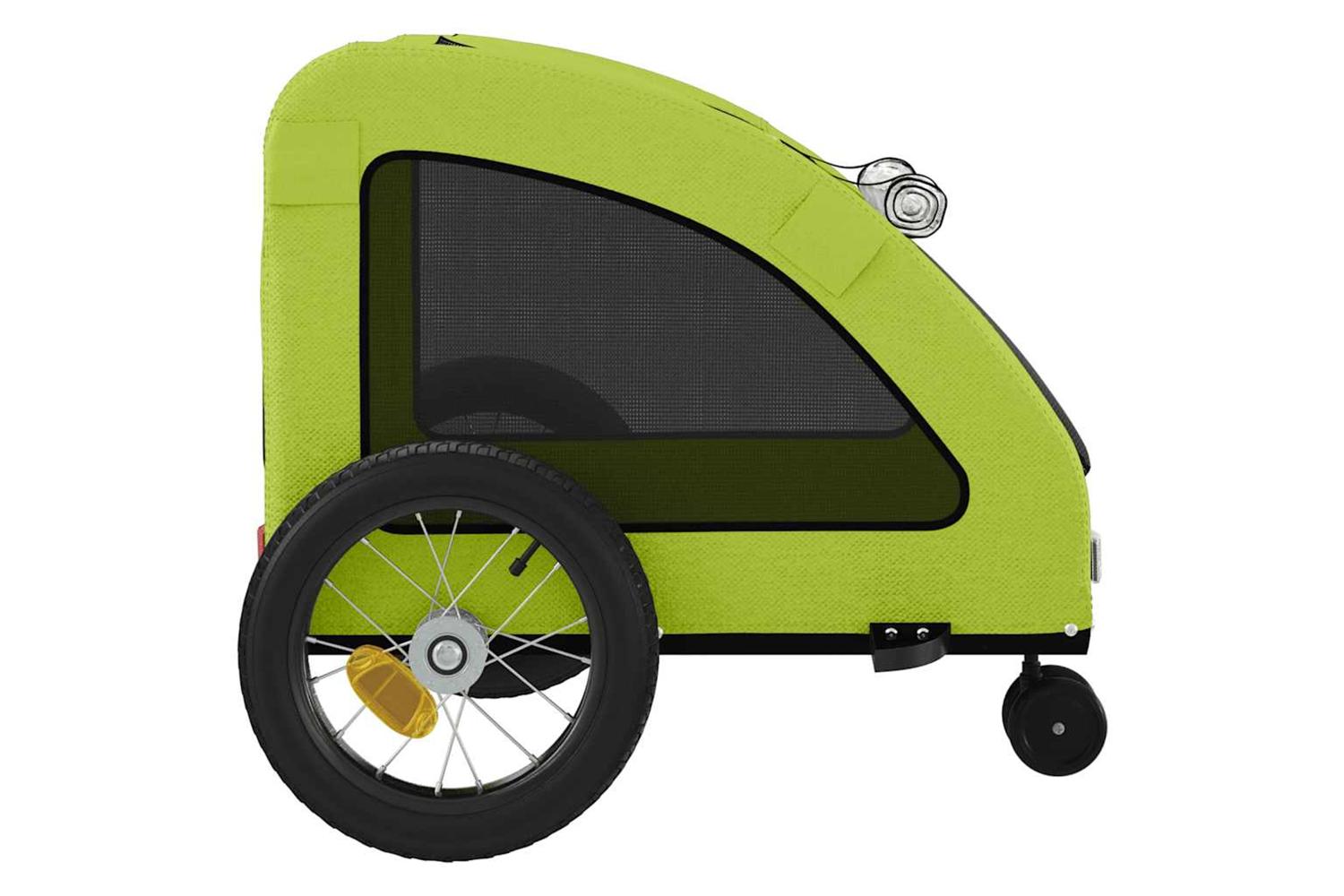 Vidaxl Pet Bike Trailer Green Oxford Fabric And Iron-7