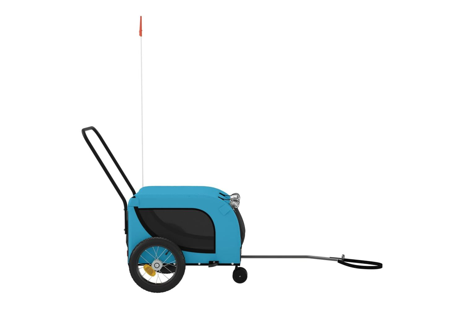 Vidaxl Pet Bike Trailer Blue And Black Oxford Fabric And Iron-5