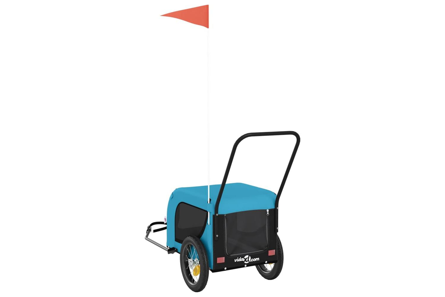 Vidaxl Pet Bike Trailer Blue And Black Oxford Fabric And Iron-7