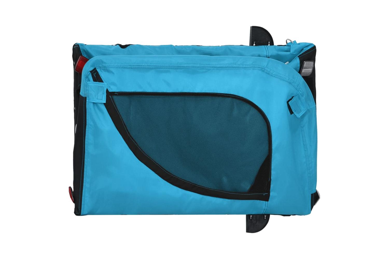 Vidaxl Pet Bike Trailer Blue And Black Oxford Fabric And Iron-8