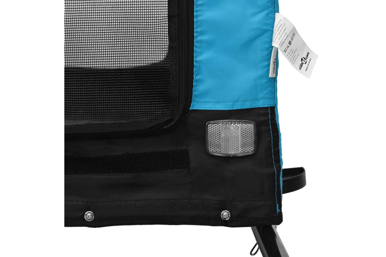 Vidaxl Pet Bike Trailer Blue And Black Oxford Fabric And Iron-9