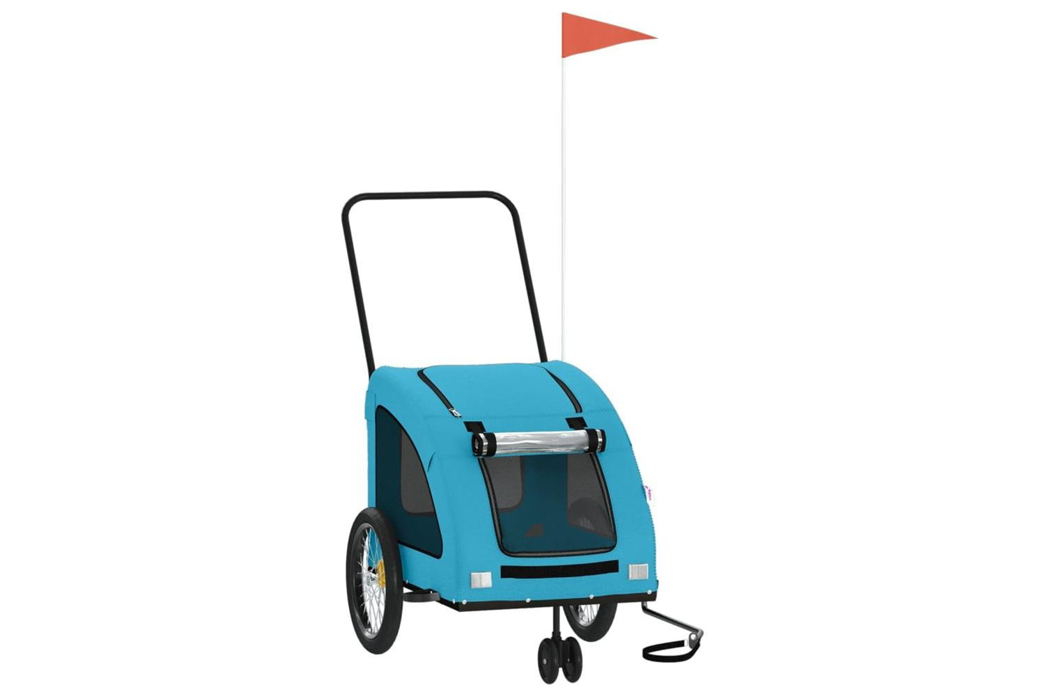 Vidaxl Pet Bike Trailer Blue Oxford Fabric And Iron-2