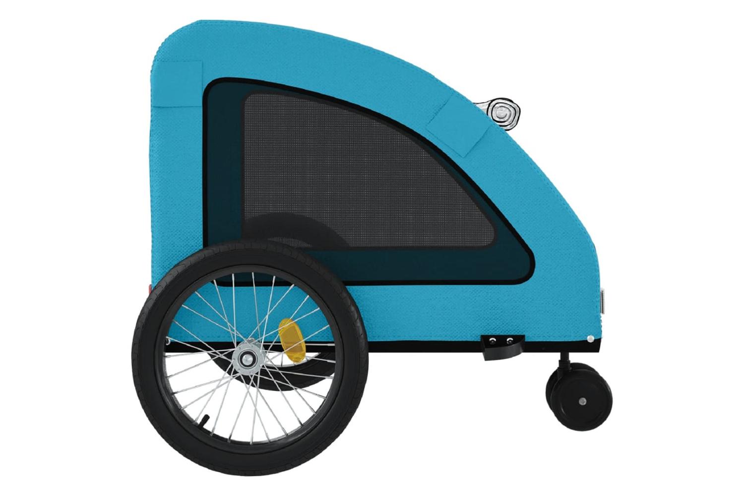 Vidaxl Pet Bike Trailer Blue Oxford Fabric And Iron-7