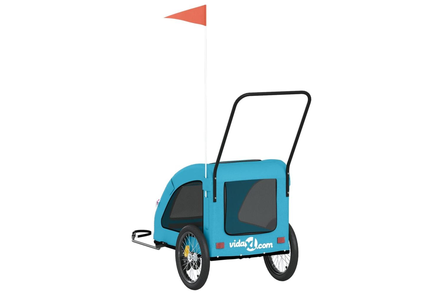 Vidaxl Pet Bike Trailer Blue Oxford Fabric And Iron-8