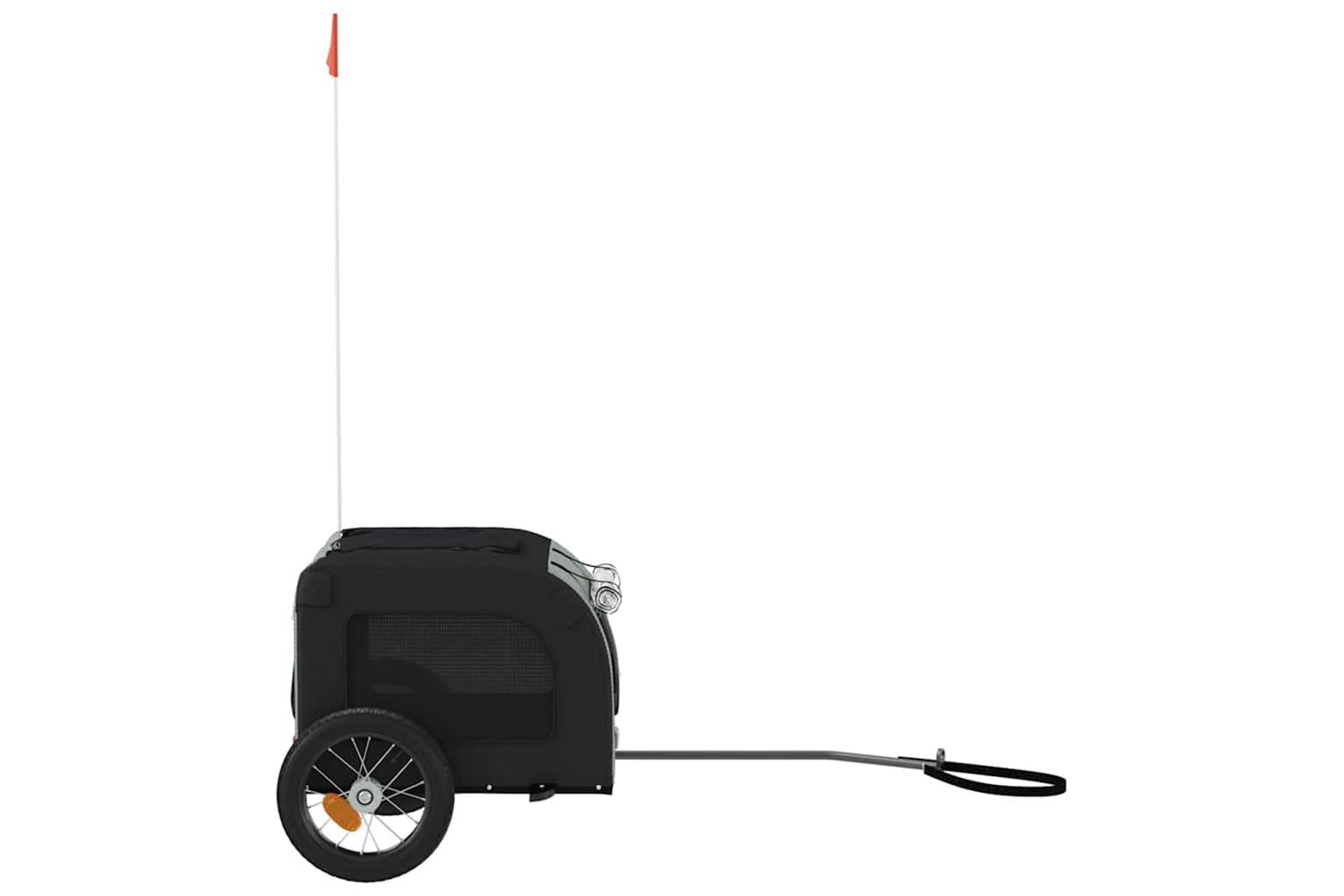 Vidaxl Pet Bike Trailer Grey And Black Oxford Fabric And Iron-6
