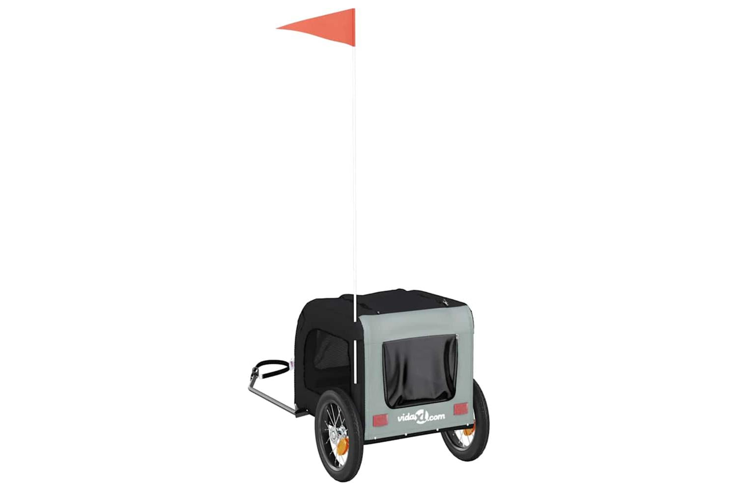 Vidaxl Pet Bike Trailer Grey And Black Oxford Fabric And Iron-8