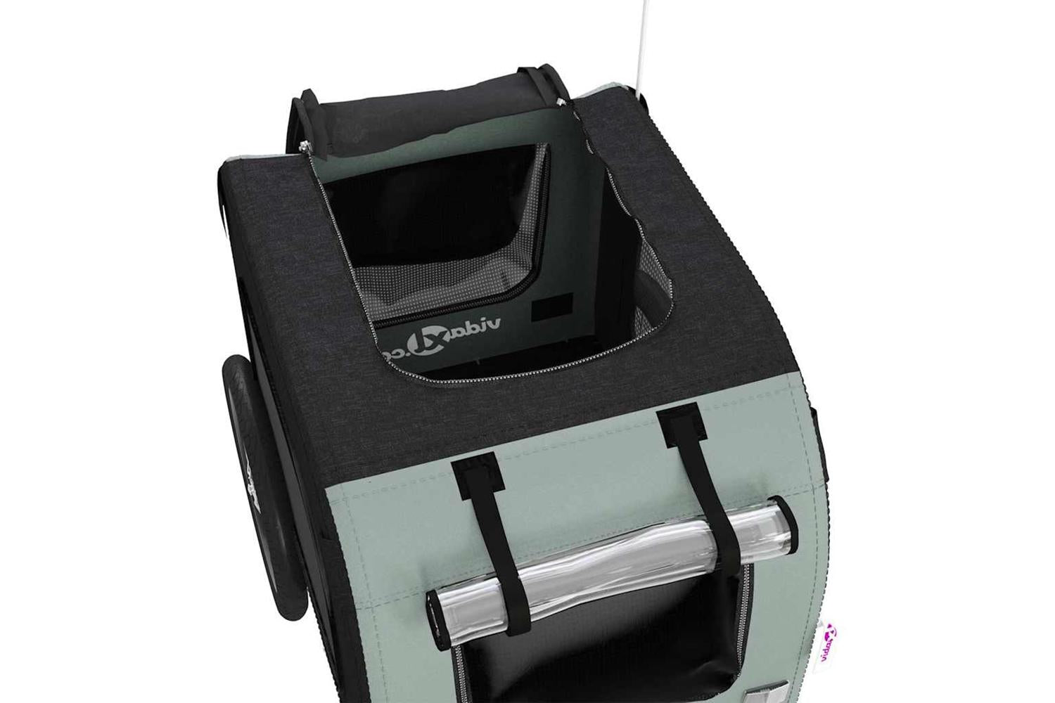 Vidaxl Pet Bike Trailer Grey And Black Oxford Fabric And Iron-10
