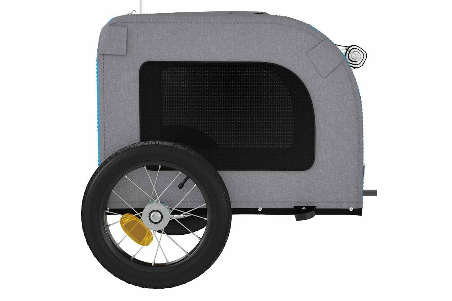 Vidaxl Pet Bike Trailer Blue And Grey Oxford Fabric And Iron-7