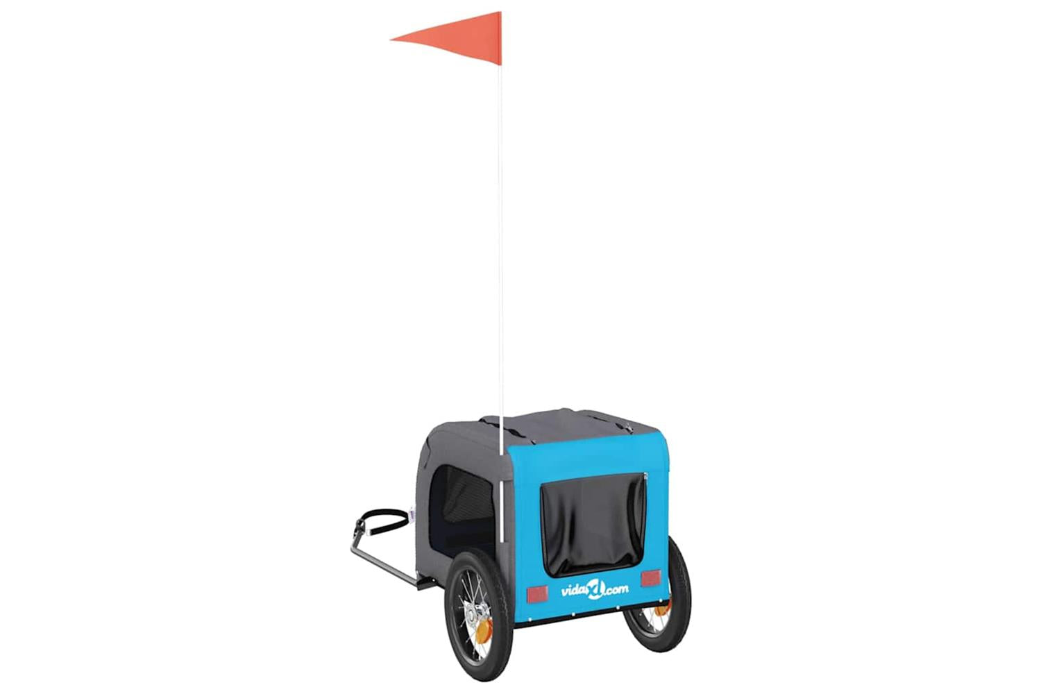 Vidaxl Pet Bike Trailer Blue And Grey Oxford Fabric And Iron-8