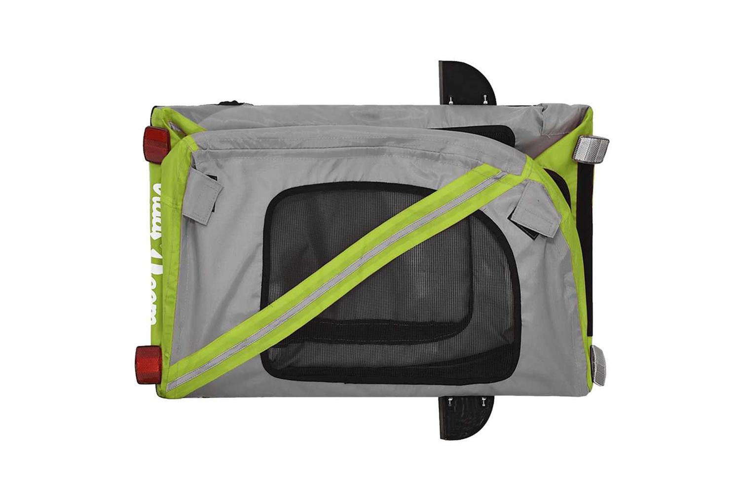 Vidaxl Pet Bike Trailer Green And Grey Oxford Fabric And Iron-9