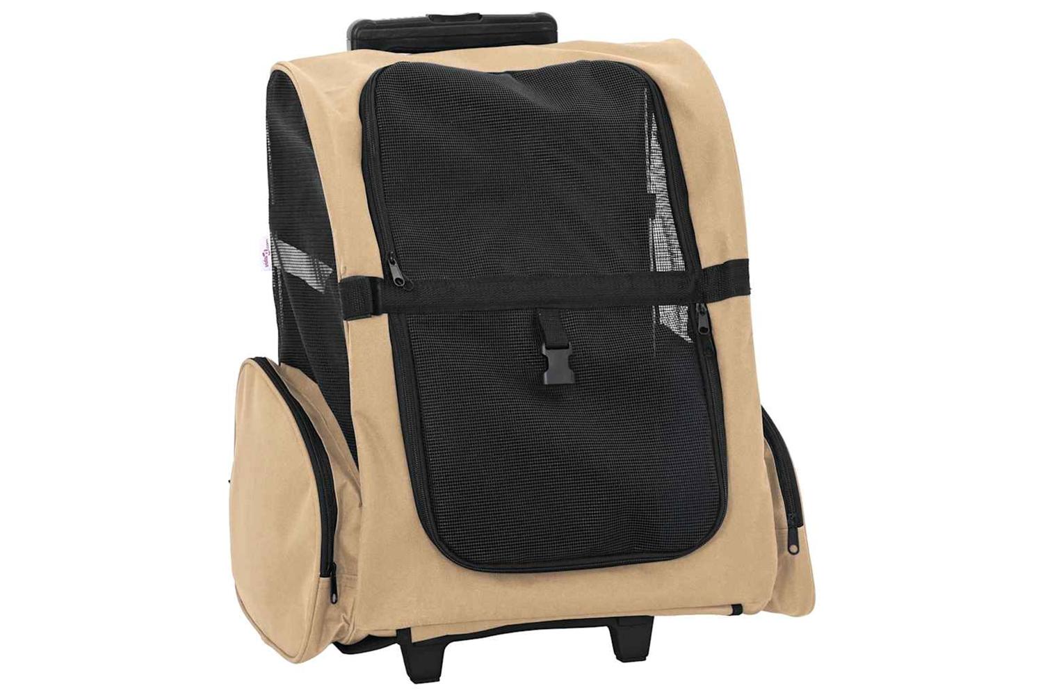 Vidaxl Pet Trolley 3-in-1 Design Sand 48x32x57-106 Cm Oxford Fabric