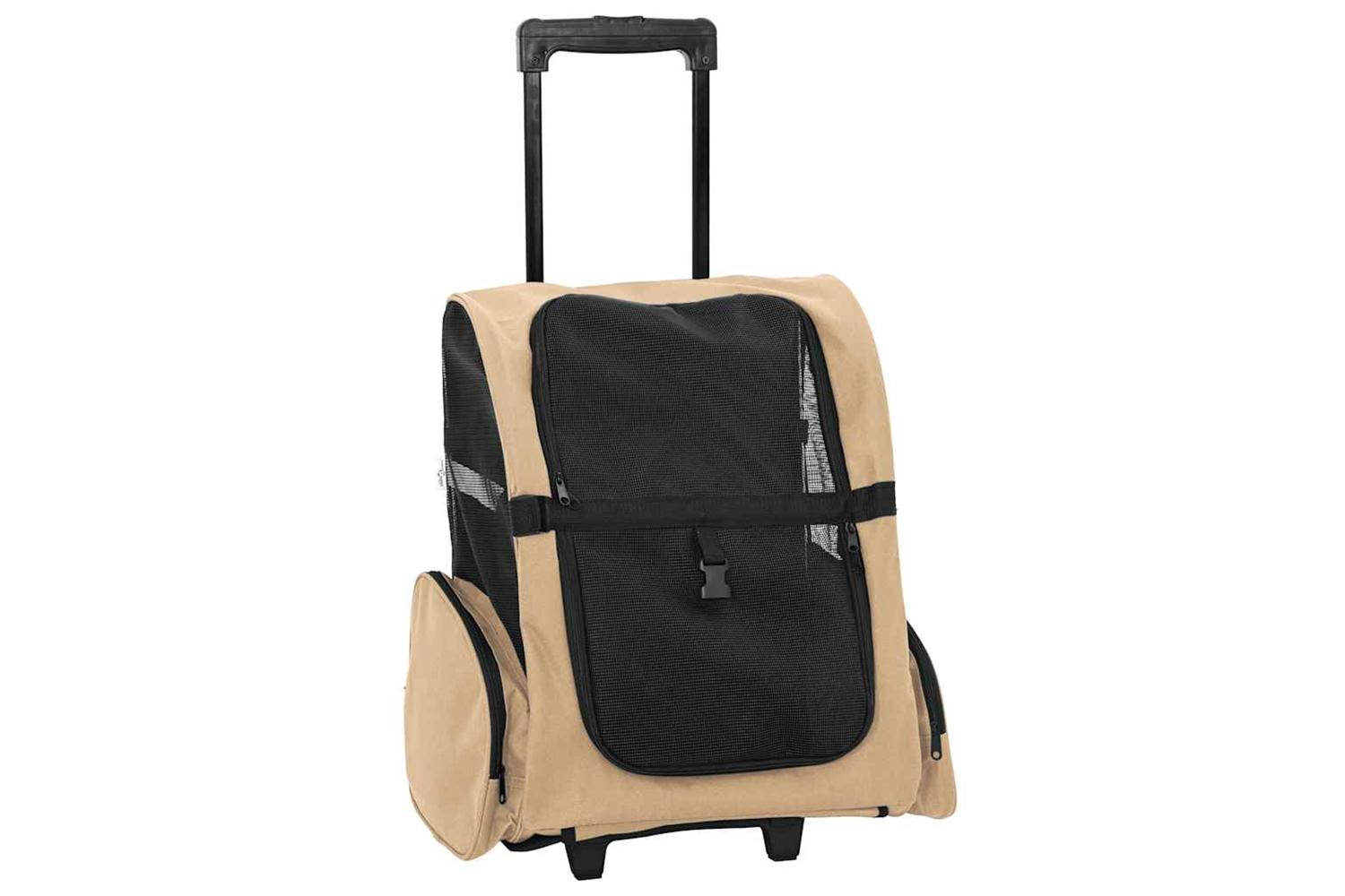 Vidaxl Pet Trolley 3-in-1 Design Sand 48x32x57-106 Cm Oxford Fabric-2