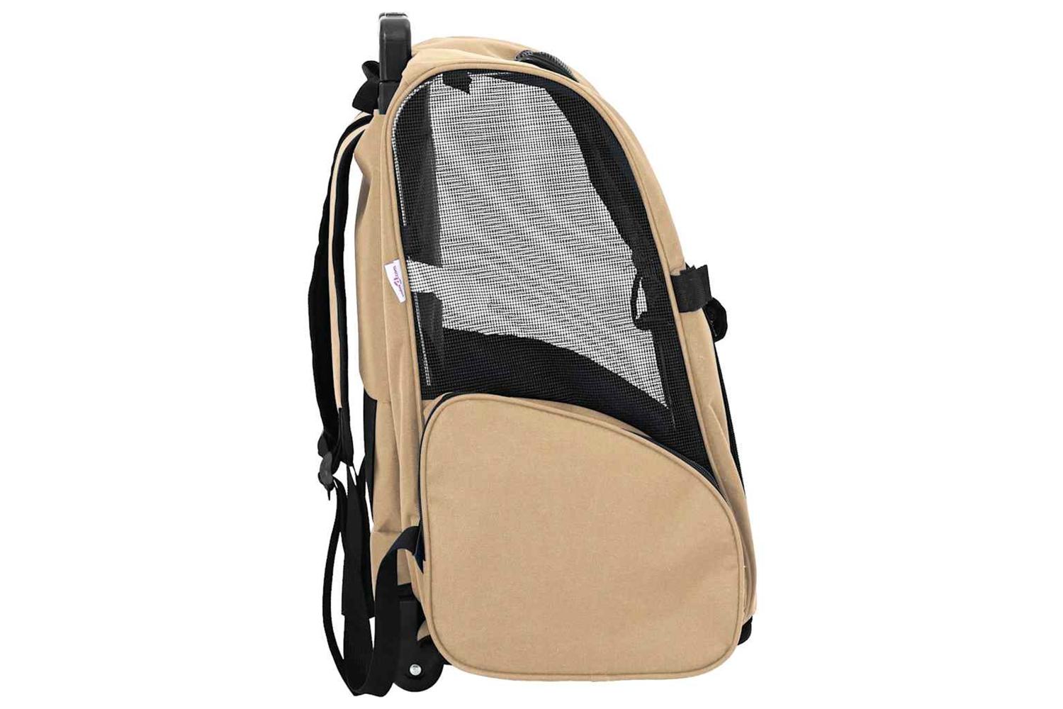 Vidaxl Pet Trolley 3-in-1 Design Sand 48x32x57-106 Cm Oxford Fabric-4
