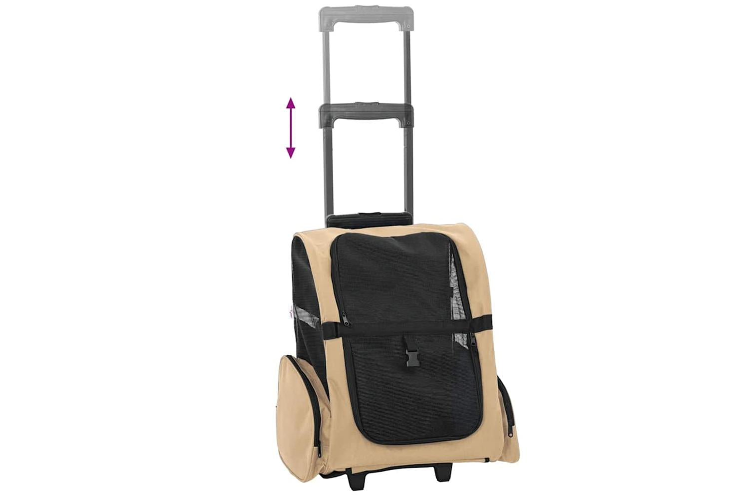 Vidaxl Pet Trolley 3-in-1 Design Sand 48x32x57-106 Cm Oxford Fabric-7