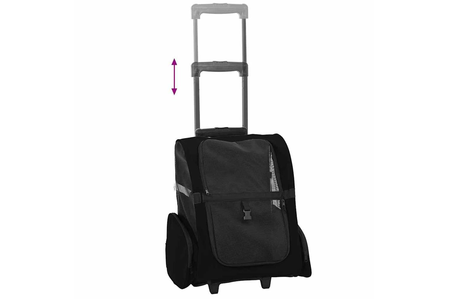 Vidaxl Pet Trolley 3-in-1 Design Black 48x32x57-106 Cm Oxford Fabric-7